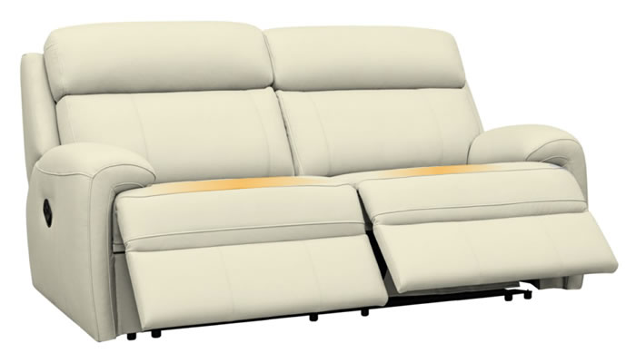 G Plan Hardy 2 Seater Manual Double Recliner Heated Seats Cambridge Chalk